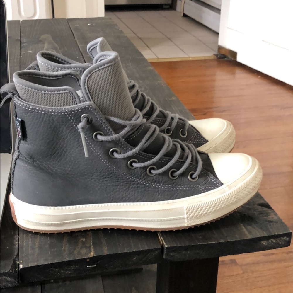 Converse gray waterproof high tops. Size 8 women